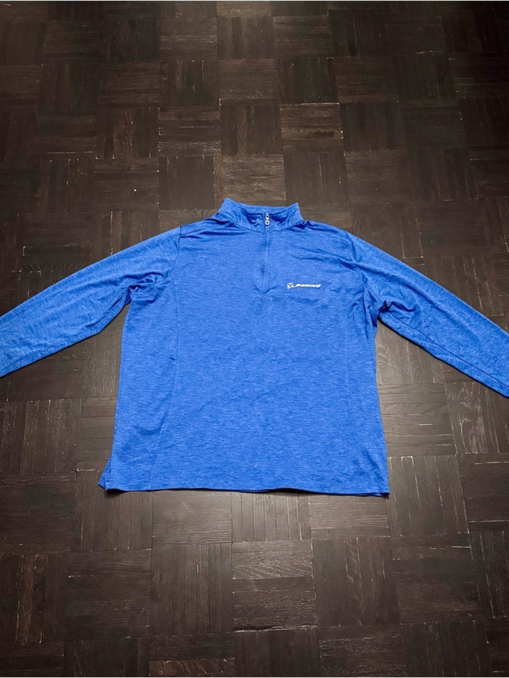 Boeing Women’s XL Blue Quarter Zip Pullover Lightweight Logo Top